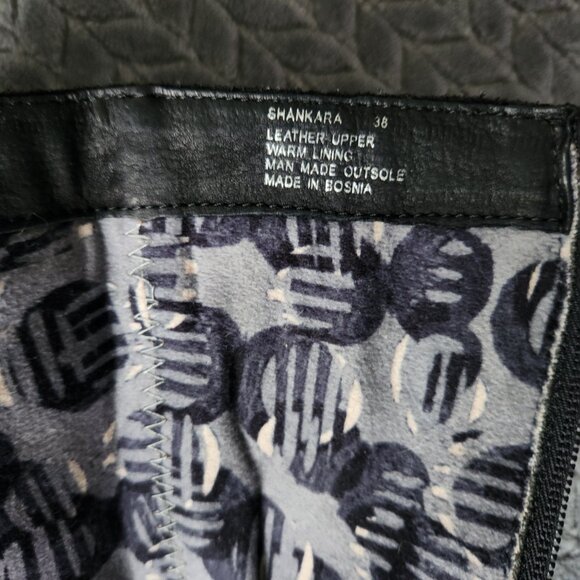 Miz Mooz 38 Shankara Black Leather Tall Lace Up Boot - Picture 9 of 15